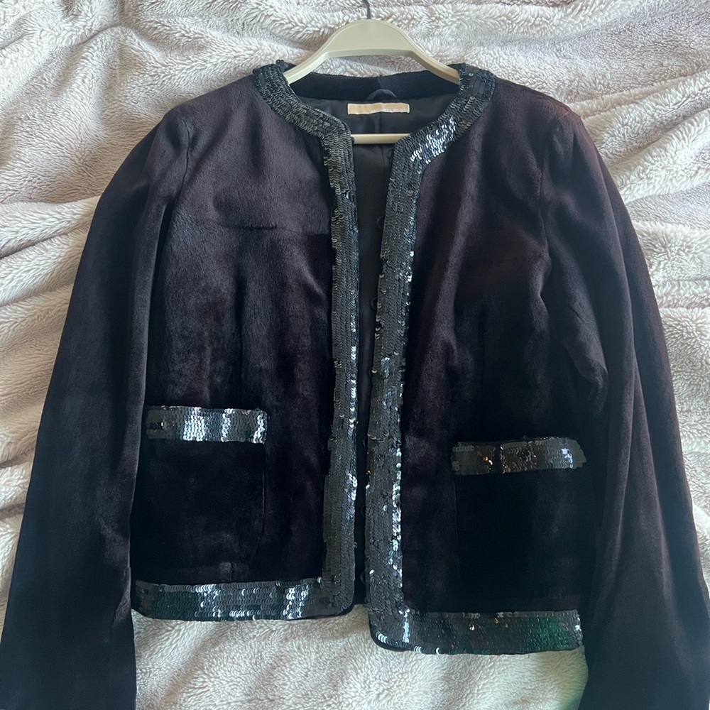 Michael Kors Black Sequin-Embellished Blazer